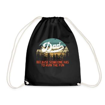 Humorous father saying in vintage style - Drawstring Bag - black - Front