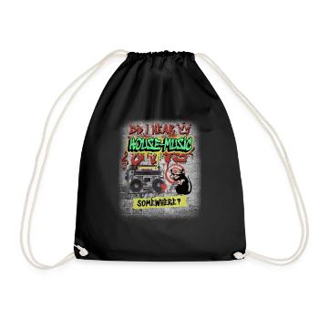 Hardcore Rave Music Raver 90s EDM DJ Rave Techno - Drawstring Bag - black - Front