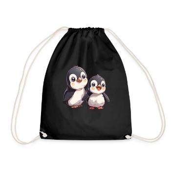 Baby Pinguin Kawaii Pinguin Niedlich - Turnbeutel - Schwarz - Vorne
