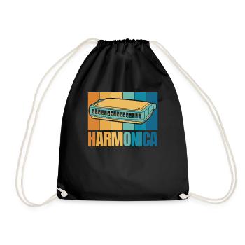 Harmonica rétro Harmoniciste Harpe à bouche Harmoniste - Sac de sport léger - noir - Devant