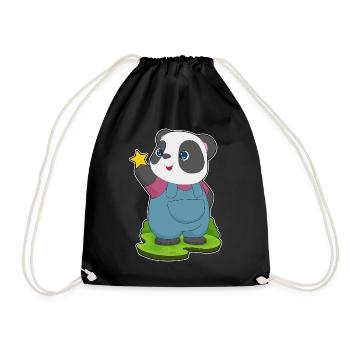 Panda Star - Drawstring Bag - black - Front