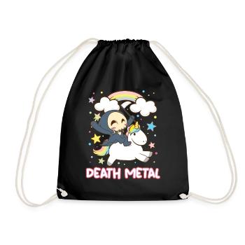 Goth Rock Satan Einhorn Festivals Death Metal - Turnbeutel - Schwarz - Vorne