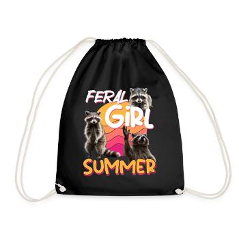 Drôle Opossum Wild Girl Party Vacances Été - Sac de sport léger - noir - Devant