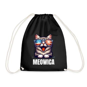 Jour de l’indépendance du chat américain 4 juillet USA Kitty - Sac de sport léger - noir - Devant