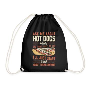Hot Dog Adult Ask Me About Hot - Turnbeutel - Schwarz - Vorne
