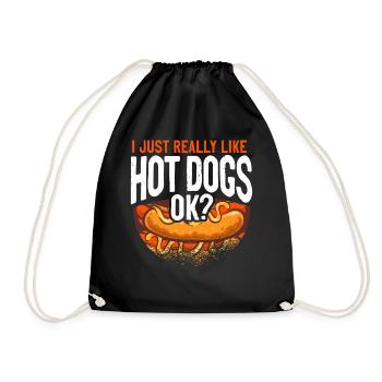 Hot Dog Adult I Just Really Like - Drawstring Bag - black - Front