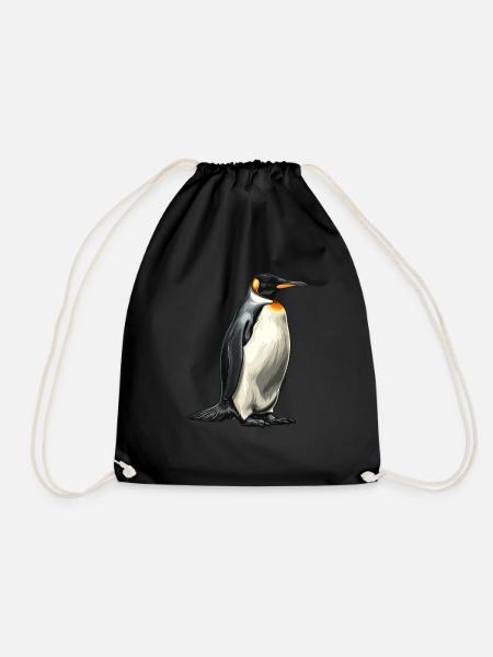 Pinguin Kawaii Pinguin Niedlich - Turnbeutel - Schwarz