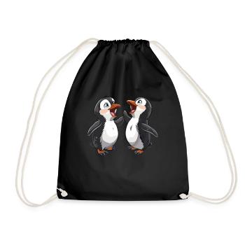 Penguin Kawaii Penguin Cute - Drawstring Bag - black - Front