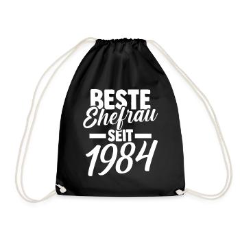 Valentinstag Beste Ehefrau Seit 1984 - Turnbeutel - Schwarz - Vorne