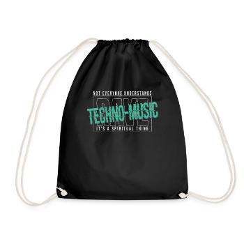 Hardcore Rave Music Raver, EDM, House Music - Drawstring Bag - black - Front