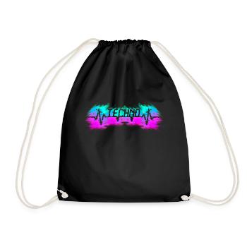 Hardcore-Rave, Raver, EDM, DJ, House-Music, Heartbeat - Sac de sport léger - noir - Devant