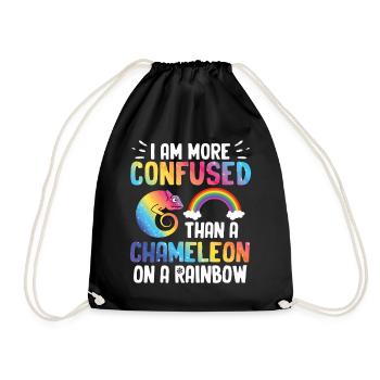 I'm more confused than a chameleon - Drawstring Bag - black - Front