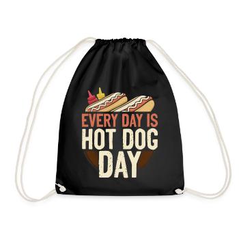 Hot Dog Adult Every Day Is Hot Dog - Drawstring Bag - black - Front