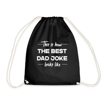 Der Beste Vaterwitz Lustiger Vater Perfekter Style - Turnbeutel - Schwarz - Vorne