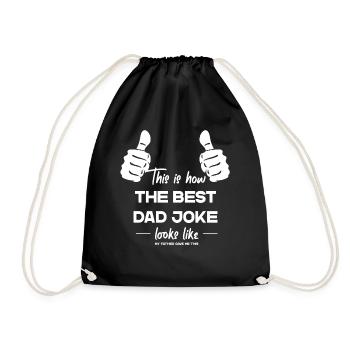Best Dad Joke Funny Dad Perfect Style - Drawstring Bag - black - Front