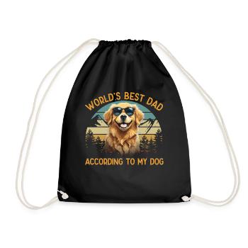 Welt Bester Hundepapa Golden Retriever Lustige - Turnbeutel - Schwarz - Vorne