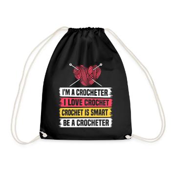 Crochet Lover Crocheting - I'm A Crocheter I Love - Turnbeutel - Schwarz - Vorne