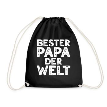 Bester Papa Der Welt - Vatertag Ideen Papa Vaterta - Turnbeutel - Schwarz - Vorne