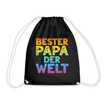 Bester Papa Der Welt - Vatertag Ideen Papa Vaterta - Turnbeutel - Schwarz - Vorne