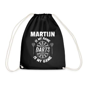 Dartdesign für Martijn, den Fan des Dartsports - Turnbeutel - Schwarz - Vorne