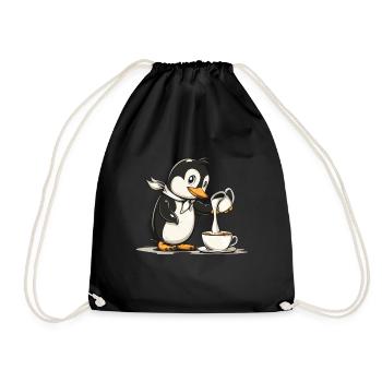 Pingouin Barista Café Kawaii Pingouin Mignon - Sac de sport léger - noir - Devant