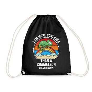 I'm more confused than a chameleon - Drawstring Bag - black - Front