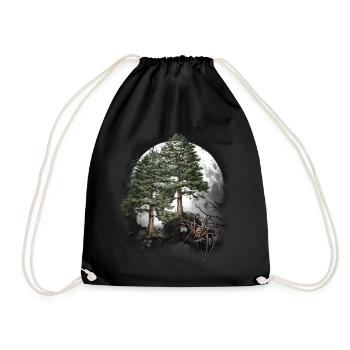 Halloween spider spiders forest dwellers - Drawstring Bag - black - Front