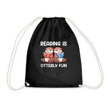 reading is otterly fun, Otter - Turnbeutel - Schwarz - Vorne