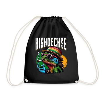Highdechse Echsen Leguan Reptilien - Turnbeutel - Schwarz - Vorne