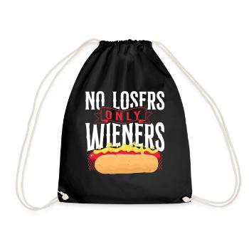 Hot Dog Jeu de mots pour adultes Pas de perdants seulement - Sac de sport léger - noir - Devant