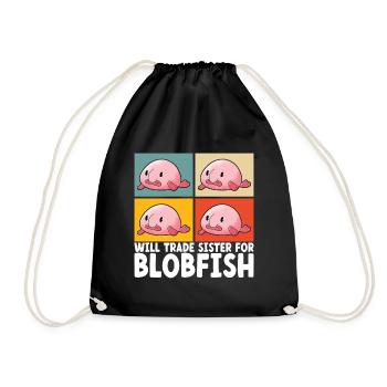 Süßer Blobfisch Hässlicher Fisch - Turnbeutel - Schwarz - Vorne