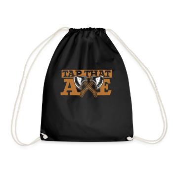 Tap That Axe Axe Throwing Game Competition Axe - Drawstring Bag - black - Front