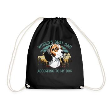 Welt Bester Hundepapa Beagle Lustige Hunde Liebe - Turnbeutel - Schwarz - Vorne
