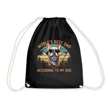 Meilleur chien au monde papa bouledogue français amour - Sac de sport léger - noir - Devant