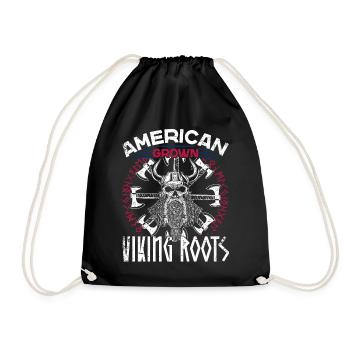 Proud American Viking Nordic Roots - Drawstring Bag - black - Front