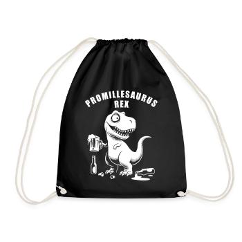 Promillesaurus Rex: Der trinkfeste T-Rex - Turnbeutel - Schwarz - Vorne