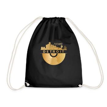 Skyline-Detroit Raver Rave DJ House-Vinyl-Music - Sac de sport léger - noir - Devant