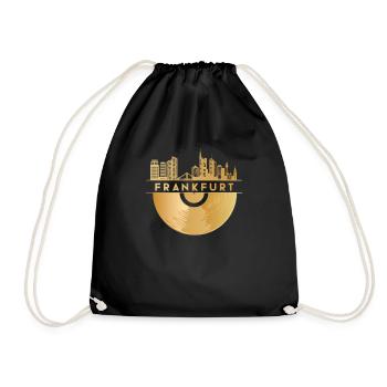 Vinyl Record Disco Music Skyline-Frankfurt - Drawstring Bag - black - Front