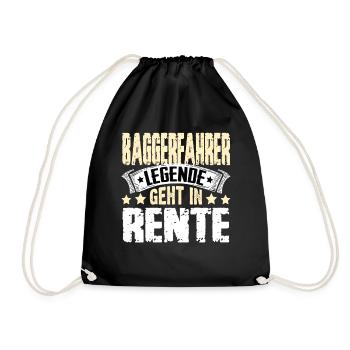 Excavator driver legend retires - Drawstring Bag - black - Front