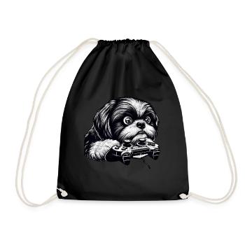 Dog gamers, Dog game freak shih tzu - Sac de sport léger - noir - Devant