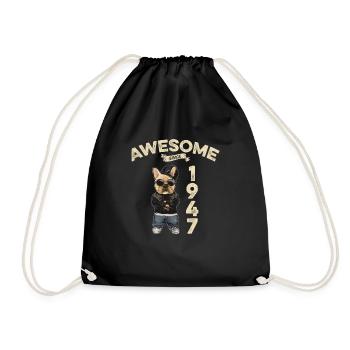 1947 Anniversaire Génial depuis Cool Dog - Sac de sport léger - noir - Devant