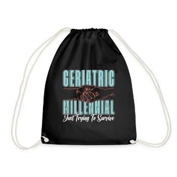 Geriatric Millennial Just Trying To Caregiver - Turnbeutel - Schwarz - Vorne