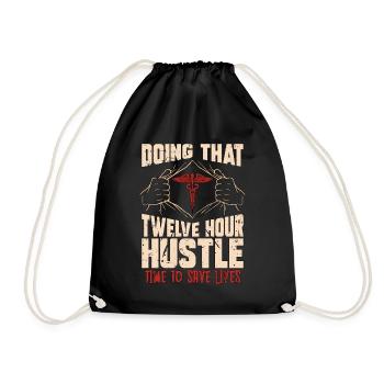 Geriatric Nurse Doing That Twelve Hour Caregiver - Drawstring Bag - black - Front