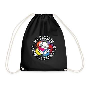 School Psych My Passion My School Psychotherapist - Drawstring Bag - black - Front