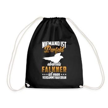 Falkner ist nicht perfekt Beizjagd Falknerei - Turnbeutel - Schwarz - Vorne