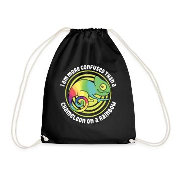 I'm more confused than a chameleon - Drawstring Bag - black - Front