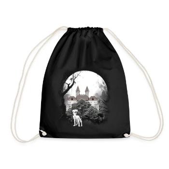 Château médiéval Forêt Loups Conte de fées Wehrwolf - Sac de sport léger - noir - Devant
