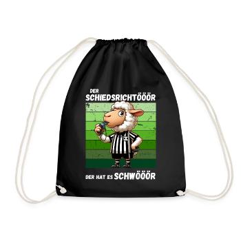 Fußball Elfmeter Fußballspieler Schiri Lustig - Turnbeutel - Schwarz - Vorne
