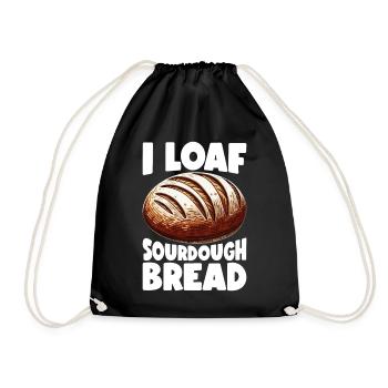 Sourdough Bread Bread Baking Sourdough Starter - Drawstring Bag - black - Front