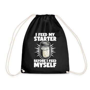 Sourdough Starter Sourdough Bread Bread Baking - Drawstring Bag - black - Front